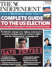 Portada do 'The Independent' deste venres