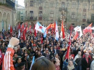 Imaxe da manifestación organizada pola CIG esta quinta feira, polo salario digno e contra a precaridade / Imaxe: CIG