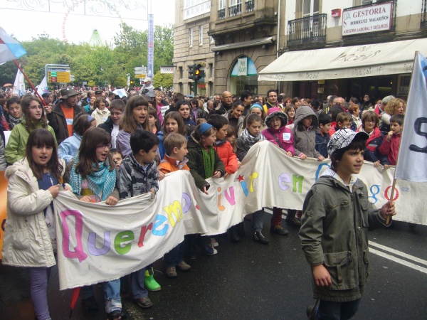 Manifestación polo dereito a vivirmos en galego